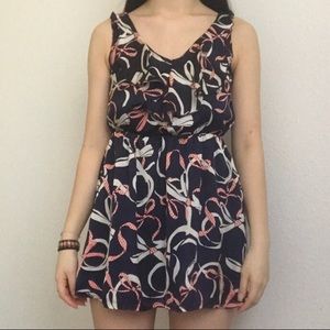 Navy Blue H&M Ribbon Minidress